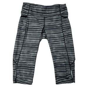 Athleta Stripe Leggings Capri Cropped Pockets